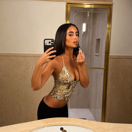 Wild Mirage Satin Halter Top ♡